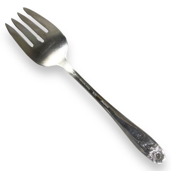 1847 Rogers Bros DAFFODIL International Silver Plate Serving Fork Replace 8 7/8" - Picture 4 of 6